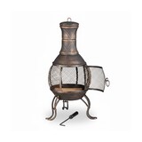 thumbnail of Relaxdays Aztekenofen, Schürhaken, Holzrost, Funkenschutzgitter, Garten, Terrasse, antiker Feuerofen, Höhe 89 cm, bronze