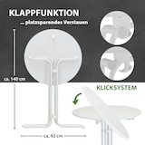 thumbnail of Stehtisch klappbar Ø 80 cm Höhe 110 cm Stahl MDF-Holz Gastrotisch Partytisch Bistrotisch in Weiß