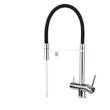 thumbnail of lana | Grifo extensible de cromo brillante de 3 vías de ósmosis para cocina|para agua potable de acero inoxidable|giratorio 360 ° Filtrar 3 conexiones