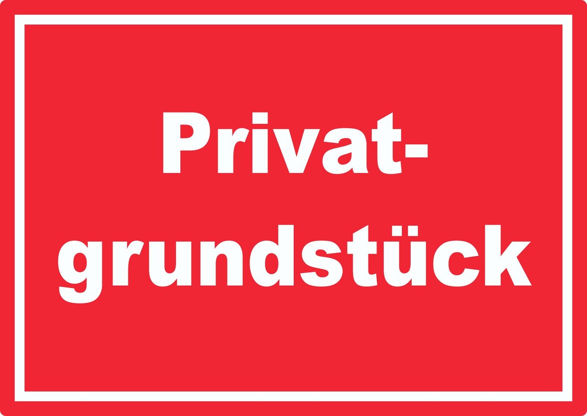 Privatgrundstück Schild weiß-rot A3 (297x420mm)