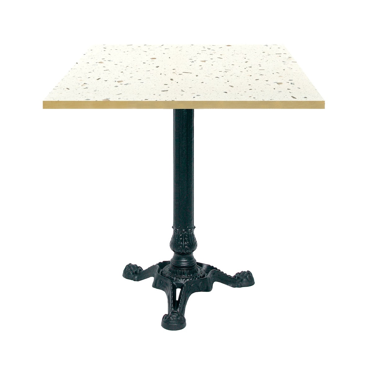 Restootab - Tavolo bistrot 70x70cm laminato terrazzo cassata canti ottone