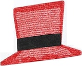 Ein roter Zylinder mit schwarzem Band.