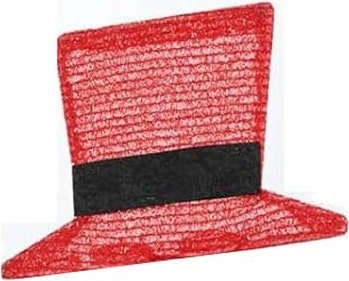 Ein roter Zylinder mit schwarzem Band.