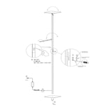 thumbnail of Ideal - Piantana a Led Nera in metallo H.180 cm Fabas Luce - 2 luci da 40W e 8W a led integrato 3000K
