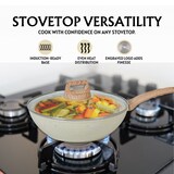 thumbnail of Batterie de cuisine 14 pièces avec revêtement en granit et manche en bois Beige  HGWDBEJ14-BEI usage non-intensif Herzberg