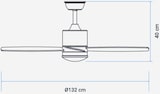 thumbnail of Ventilador de Techo Silencioso con Luz Led Inox 132cm | UNIVERSALBLUE