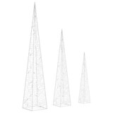 thumbnail of LED-Leuchtkegel-Set Acryl Deko Kaltweiß 30/45/60 cm