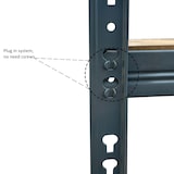 thumbnail of METRO Professional Étagère pour charges lourdes, métal, 90 x 40 x 180 cm, 4 tablettes, charge admissible 200 kg par tablette, système de montage, gris