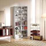thumbnail of Medienregal Holz Weiß 78,5x24x175 cm, verstellbar für CDs, DVDs und Blu-rays