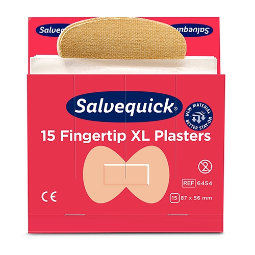 60 Set `Cederroth` Salvequick Textil Pflaster (15 Stück) 87 mm x 56 mm braun `Fingertip XL`