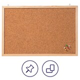 thumbnail of FRANKEN Kork-Memoboard, 80 x 60 cm, pinnbar, mit Holzrahmen, Notiztafel zur Wandbefestigung, braun, CC-KT6080E