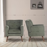 thumbnail of Poltrona Kioni in velluto a coste verde