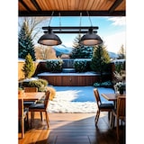 thumbnail of METRO Professional Calefactor de techo radiante doble EPH3000, acero, 43 x 132 x 35 cm, protección contra sobrecalentamiento, mando a distancia, negro