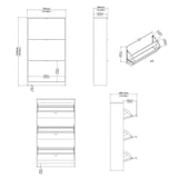 thumbnail of WellHome - Zapatero Abatible de Madera con 3 Compartimentos en color Blanco y Roble 71 x 25 x 124 cm - Segre Oak