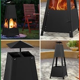 thumbnail of GARDEBRUK® Terrassenofen mit Abdeckung Schürhaken 102cm Groß Metall Feuerstelle Gartenkamin Feuerkorb Terrasse Garten