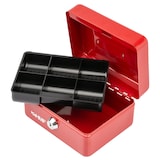 thumbnail of HMF Geldkassette abschließbar, Kasse mit Münzeinsatz, 6 Münzfächer, 15 x 12 x 8 cm, Rot