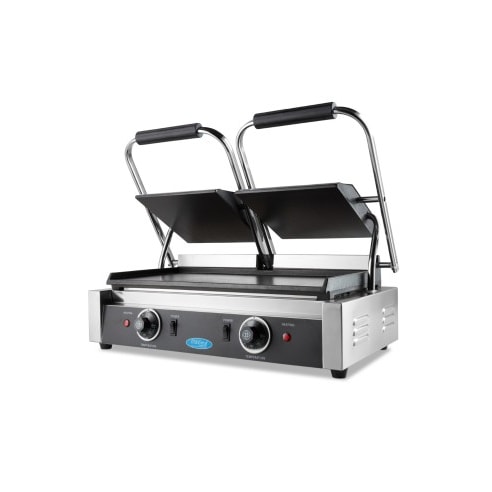 Grill contact - lisse - plaque de gril double - 2 x 22 cm | Maxima - 09300437