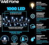 thumbnail of WellHome - Weihnachtsbeleuchtung mit 1000 kaltweißen LEDs und 8 Lichtsets - 20m lang