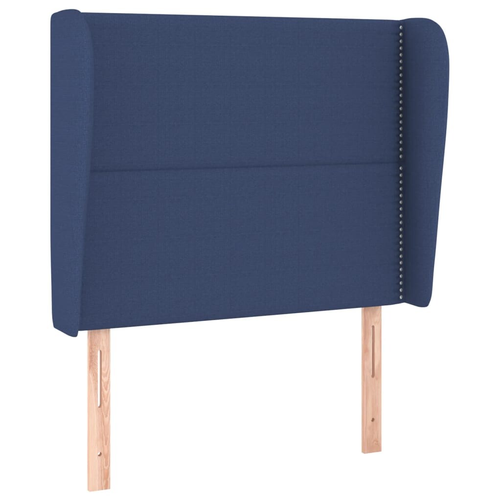 vidaXL Kopfteil mit Ohren Blau 93x23x118/128 cm Stoff
