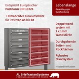 thumbnail of AL Briefkastensysteme 2 Fächer Premium Stand Briefkasten Anlage in RAL 9007 Aluminium Grau, Post A4, robust, wetterfest, Artikelnummer: 132P2S1P9007