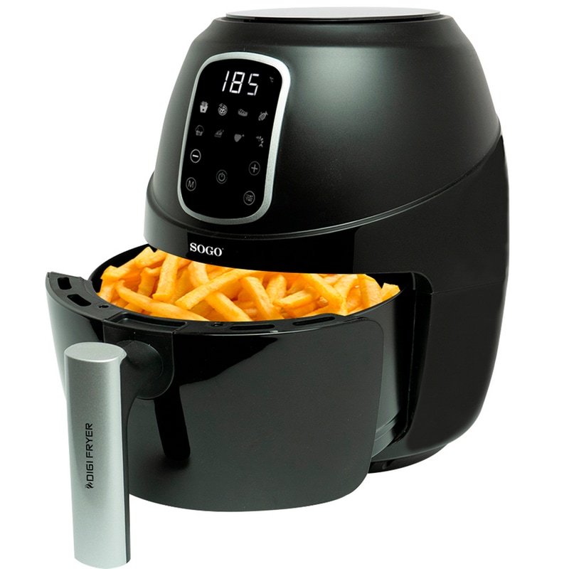 SOGO Human Technology Vision PRO1700 Friggitrice Ad Aria 10L, 1700W, Nero/Acciaio, Touch LED, 10 Programmi, Cestello Ceramica - 5