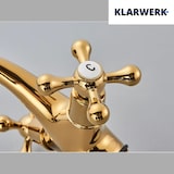 thumbnail of EVA | Vintage Wasserhahn Bad Gold glänzend Bad Armatur | Retro Premium Edelstahl Armatur für Waschbecken | Hotel Gastro Mischbatterie 2 Anschlüsse