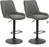 thumbnail of 2er Set Barhocker höhenverstellbar mit Rückenlehne Dunkelgrau 59x51x117 cm Kunstlederbezug Stahlgestell mit Fußstütze für Küche