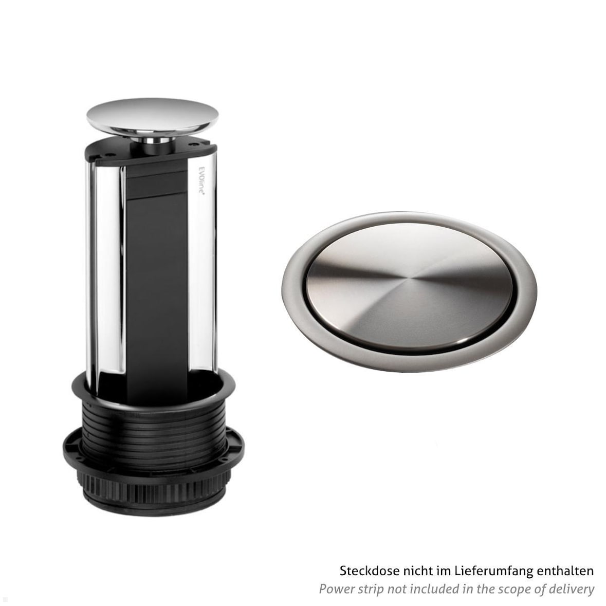 EVOline Port Zubehör Wippdeckel für Steckdose, Edelstahl