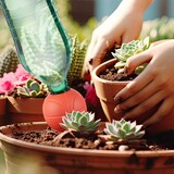 thumbnail of Relaxdays Tonkegel Basketball, 4er Set, Bewässerungskugeln, für 1,5L PET-Flaschen, Gießhilfe, Keramik, orange/terrakotta