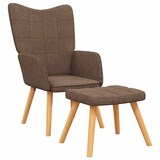 thumbnail of vidaXL Relaxsessel mit Hocker Braun Stoff