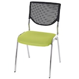 thumbnail of Besucherstuhl T401, Konferenzstuhl stapelbar, Stoff/Textil ~ Sitz grün, Füße chrom