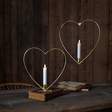 thumbnail of Dekoherz mit LED Kerze Kerzenhalter mit Aufhänger H: 28,5cm Timer Batterie gold