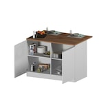 thumbnail of Dmora Isola da cucina Daffaticat, Armadio multiuso, Mobile per cucinotto, Tavolo ausiliario, 100% Made in Italy, 125x90h90 cm, Bianco lucido e Rovere
