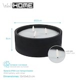 thumbnail of WellHome - Vela LED redonda, cor preta, Ø20x8cm