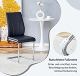 thumbnail of Esszimmerstuhl 2er Set 95x40x41 cm Schwarz+Silber mit PU Bezug und Metallbeinen, gepolsterter Sitz mit Schaumstoff, modern und pflegeleicht
