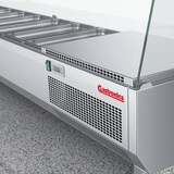 thumbnail of Gastronics Pizzakühltisch Premium – Kühltheke mit grauem Granit, Fischgrätenverkleidung, LED 207 x 80 x 145 cm 3 Türig