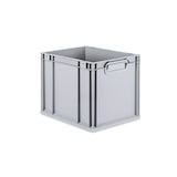 thumbnail of PROREGAL SuperSparSet 4x Eurobox NextGen Grip mit Auflagedeckel & 4 roten Verschlüssen, HxBxT 32x30x40cm, 30L, Grau, Griffe zu, Eurobehälter