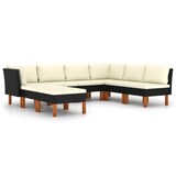 thumbnail of 8-tlg. Garten-Lounge-Set mit Kissen Poly Rattan Schwarz