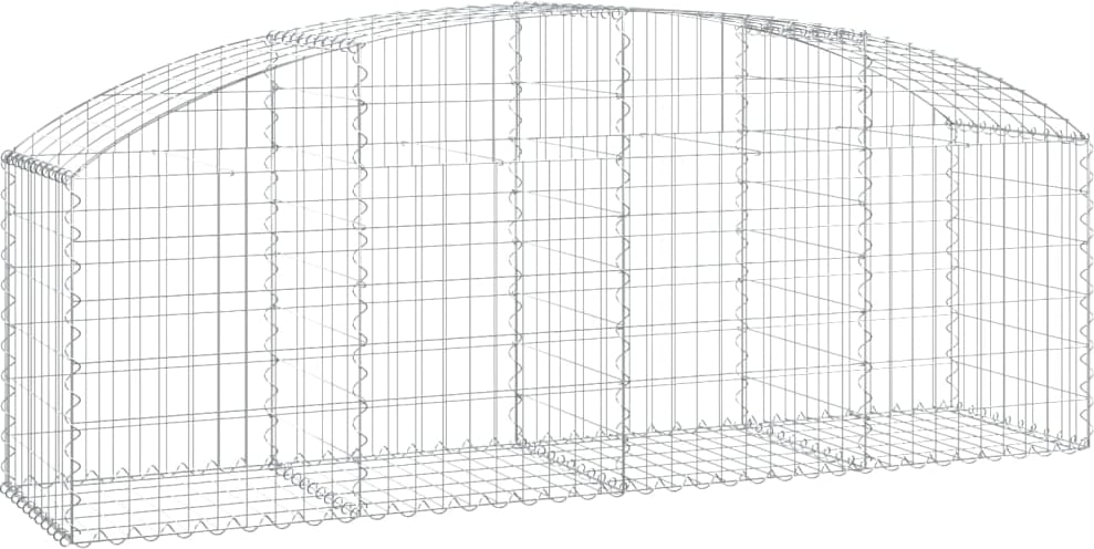 vidaXL Gabione mit Hochbogen 200x50x60/80 cm Verzinktes Eisen