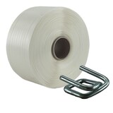 thumbnail of 19 mm Polyester Umreifung Set Umreifungsband Textil Metallklemmen Phosphatiert