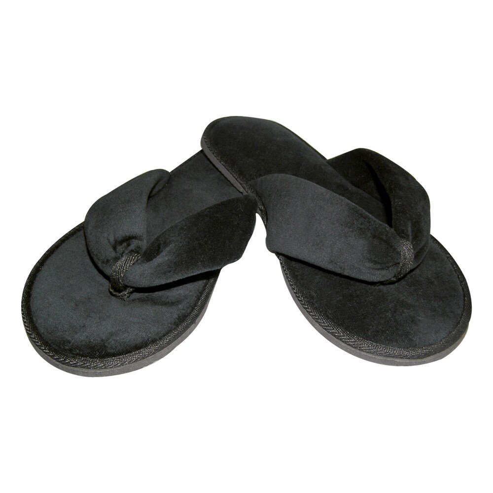 10x10 Paar Slipper "Black Deluxe" Schwarz Einheitsgröße 28,5 cm lang  Hotelslipper Einwegslipper Gästehausschuhe Hotelhausschuhe