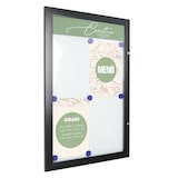 thumbnail of Danieli Store | Tablón de anuncios con cerradura | Tablones magnéticos de aluminio para exteriores con puerta abatible, acabado en negro (4xA4)