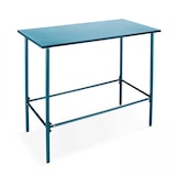thumbnail of Ensemble table haute et 4 chaises de bar en métal bleu pacific - Oviala