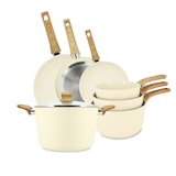 thumbnail of Menastyl - Set de 7 pièces colorama crème - poêles/casseroles/faitout - en aluminium - revêtement antiadhésif en céramique