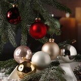 thumbnail of Christbaumkugel Weihnachtskugel Glas D: 6cm creme 20er Set
