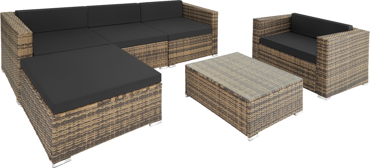tectake Conjunto de ratán Milano  Natural