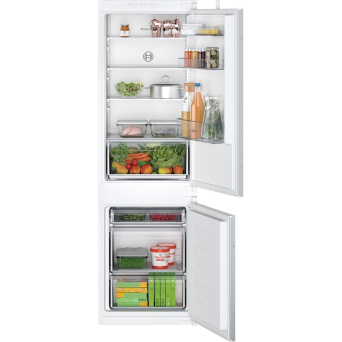 Bosch Serie 2 KIV86NSE0 Einbau-Kühl-Gefrier-Kombination mit Gefrierbereich unten, 177.2 x 54.1 cm, Schleppscharnier