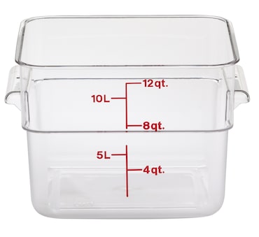 CAMBRO - 12SFSCW-135 - Recipiente quadrado 11,4 L - 25,6 x 31 x 21 cm - Transparente (Tampa não incluída)