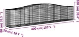 thumbnail of vidaXL Gabionen mit Hochbogen 8 Stk. 400x50x80/100cm Verzinktes Eisen