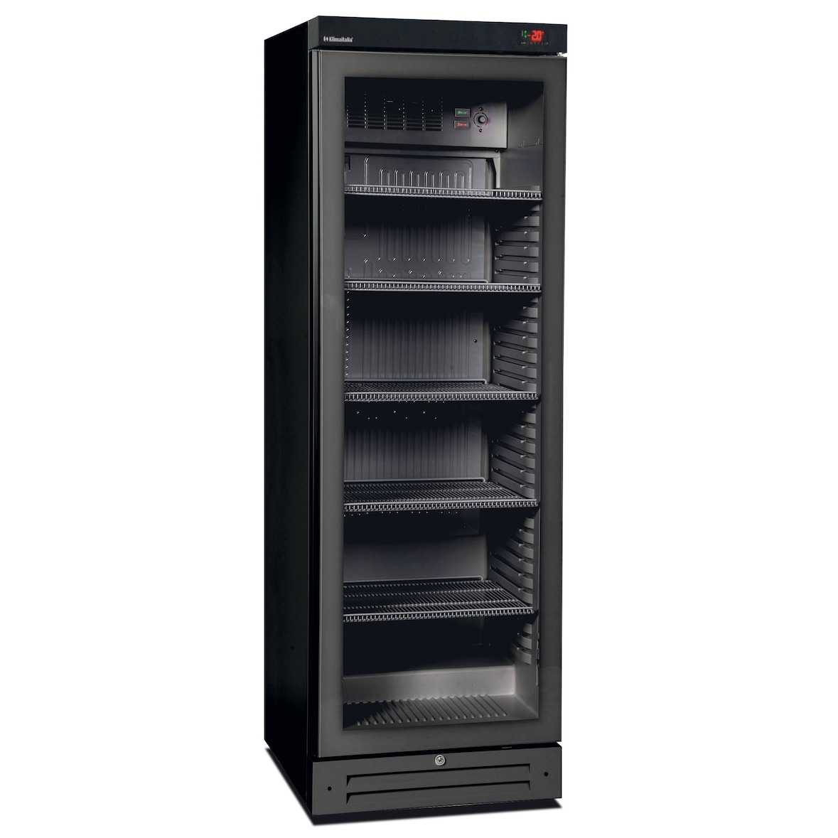 Frigo Vetrina bibite 210 bottiglie 50 cl. 560 lattine 33 cl. Luce Led. Temperatura -2°C/+10°C. Misure (LxPxH) 60x65,1x186,1 cm. ICOOL401G-SZBLK